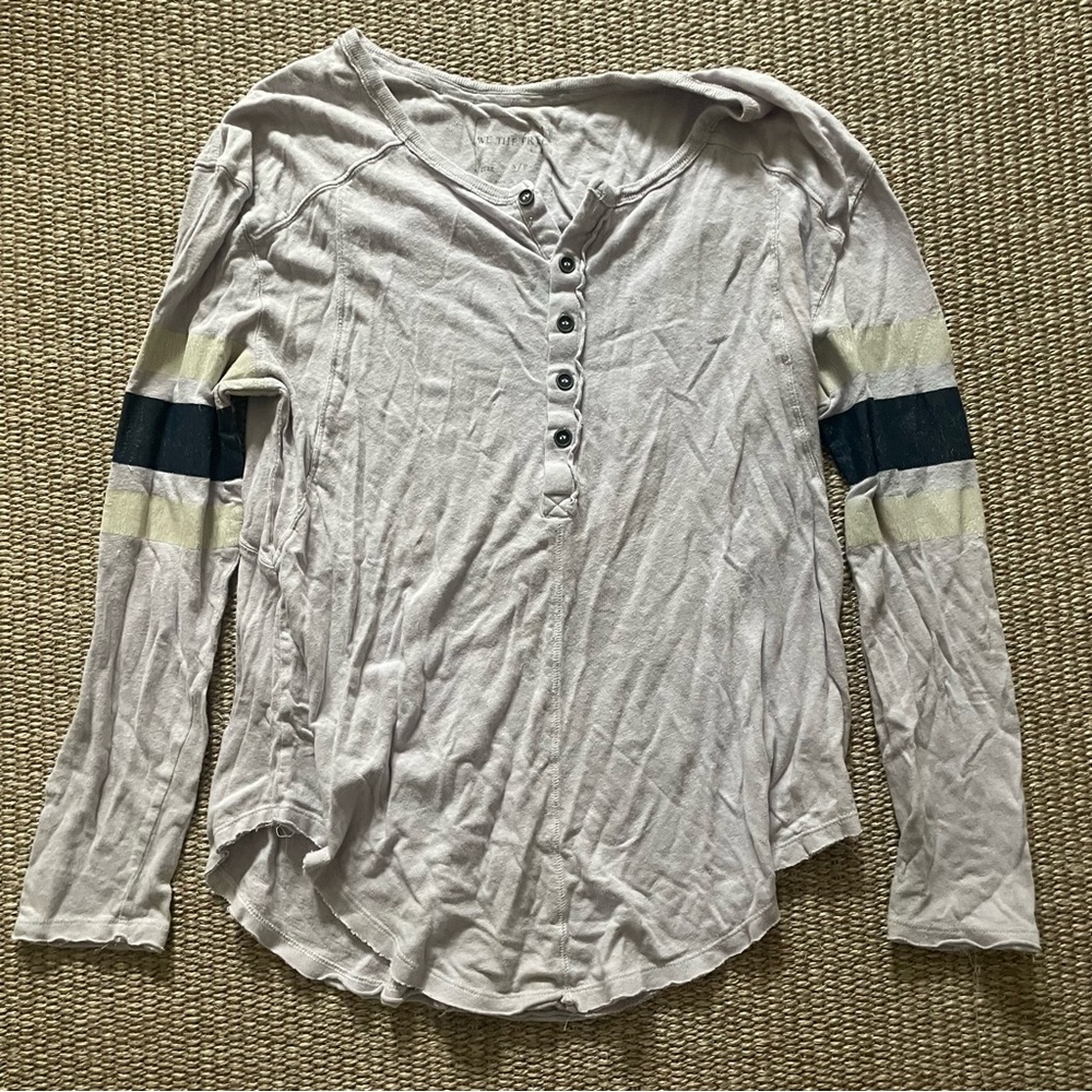 Free people striped purple Henley top